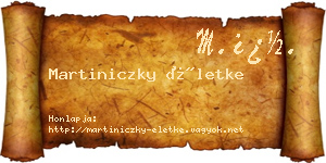 Martiniczky Életke névjegykártya